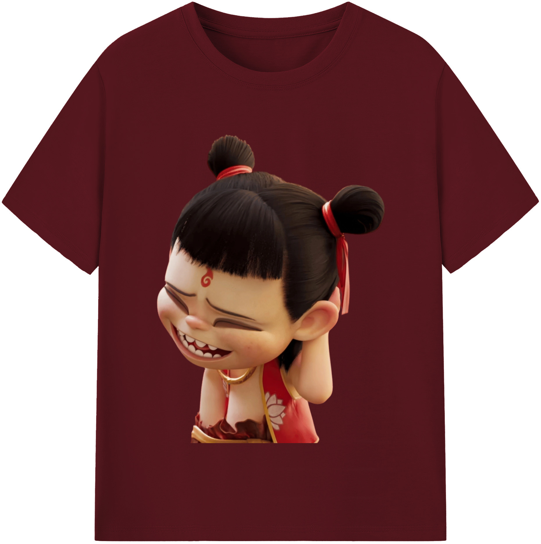 （画像用） Ne Zha 2 ナタ 魔童の大暴れ 綿100％半袖Tシャツ（フロントプリント）